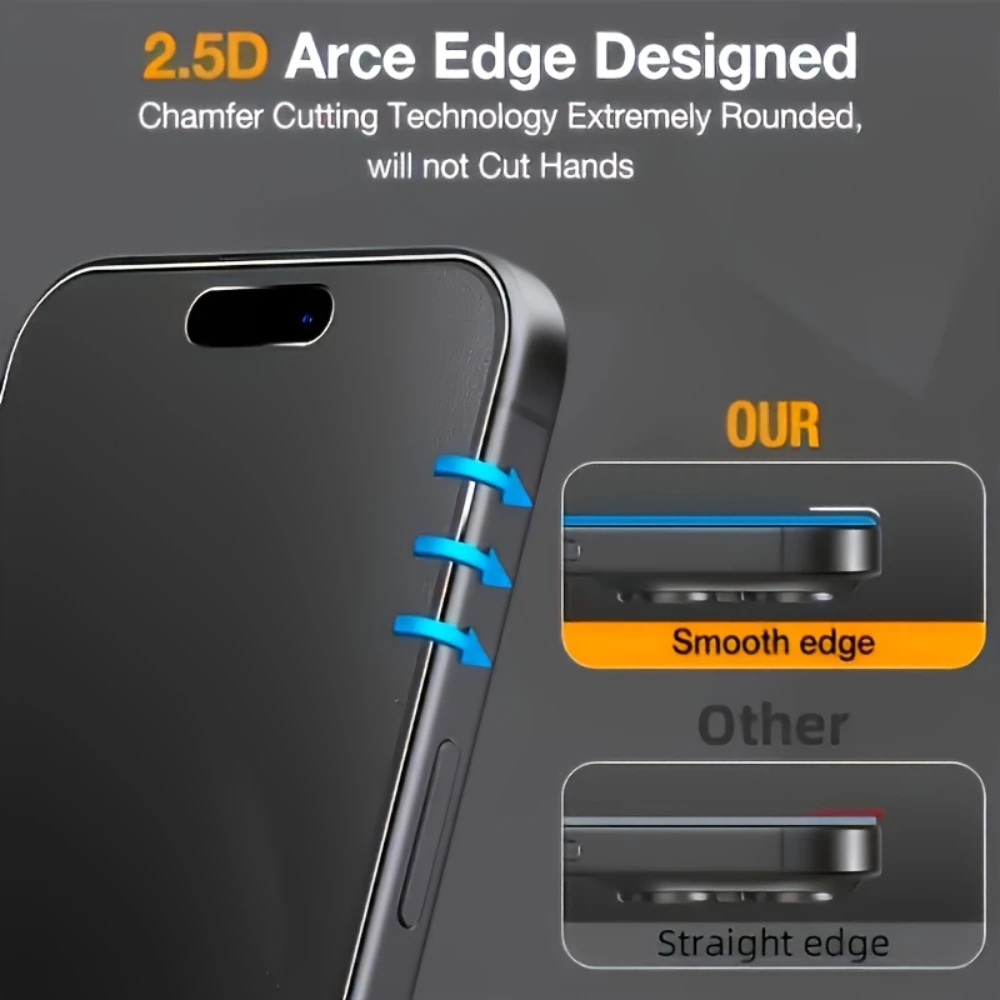NNBILI 3 قطعة غطاء كامل ماتي الخصوصية حامي الشاشة آيفون 17 16 15 14 13 12 11 برو ماكس 17Air 16e XS ماكس مكافحة مختلس النظر الزجاج
