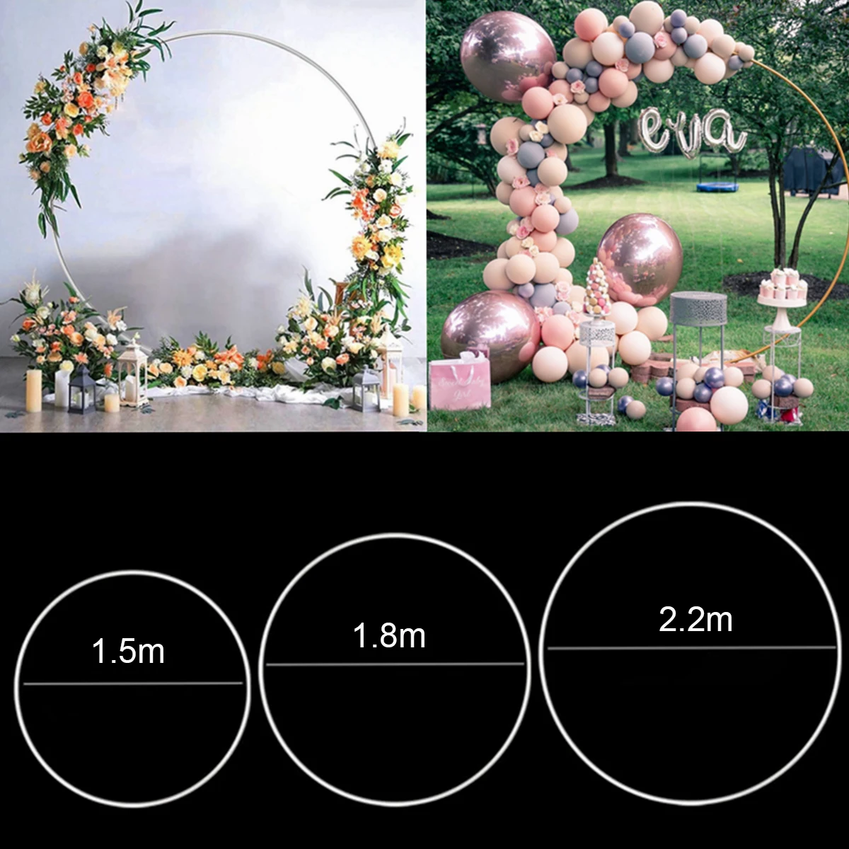 2m cerchio palloncino arco Stand anello rotondo ghirlanda porta palloncini fiocco di palloncino matrimonio festa di compleanno Decor Baby Shower