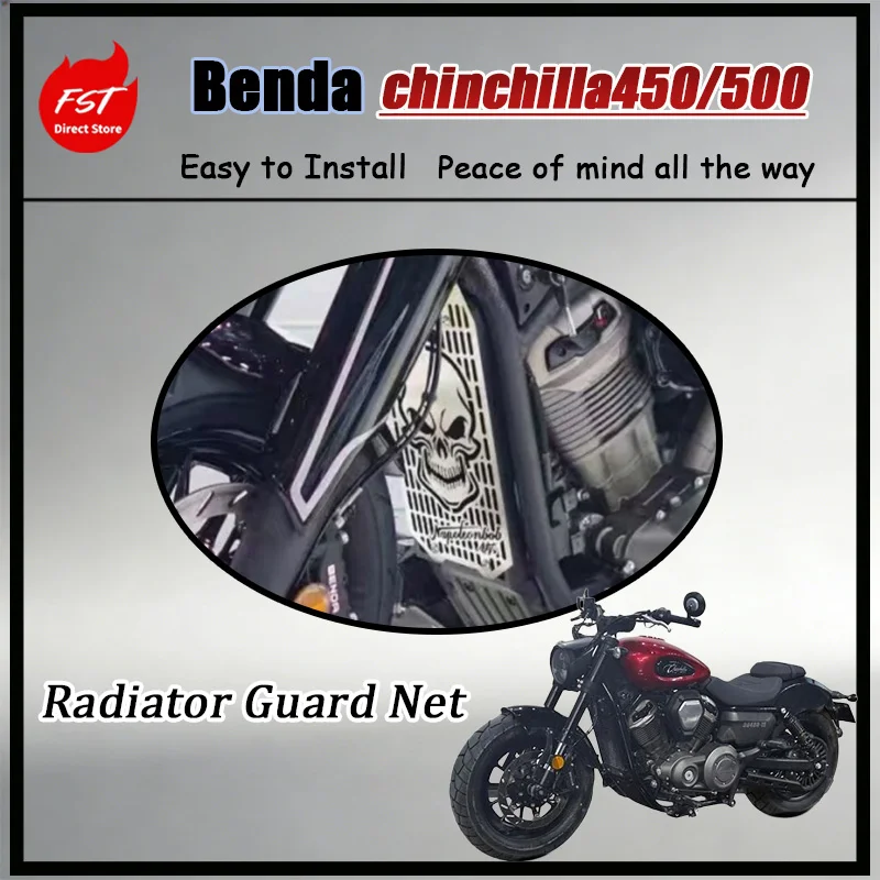

FOR Aluminum Alloy Radiator Guard Protector Cover for Benda Chinchilla500/450 Napoleon 450 Grille Mod Accessory Compatible with