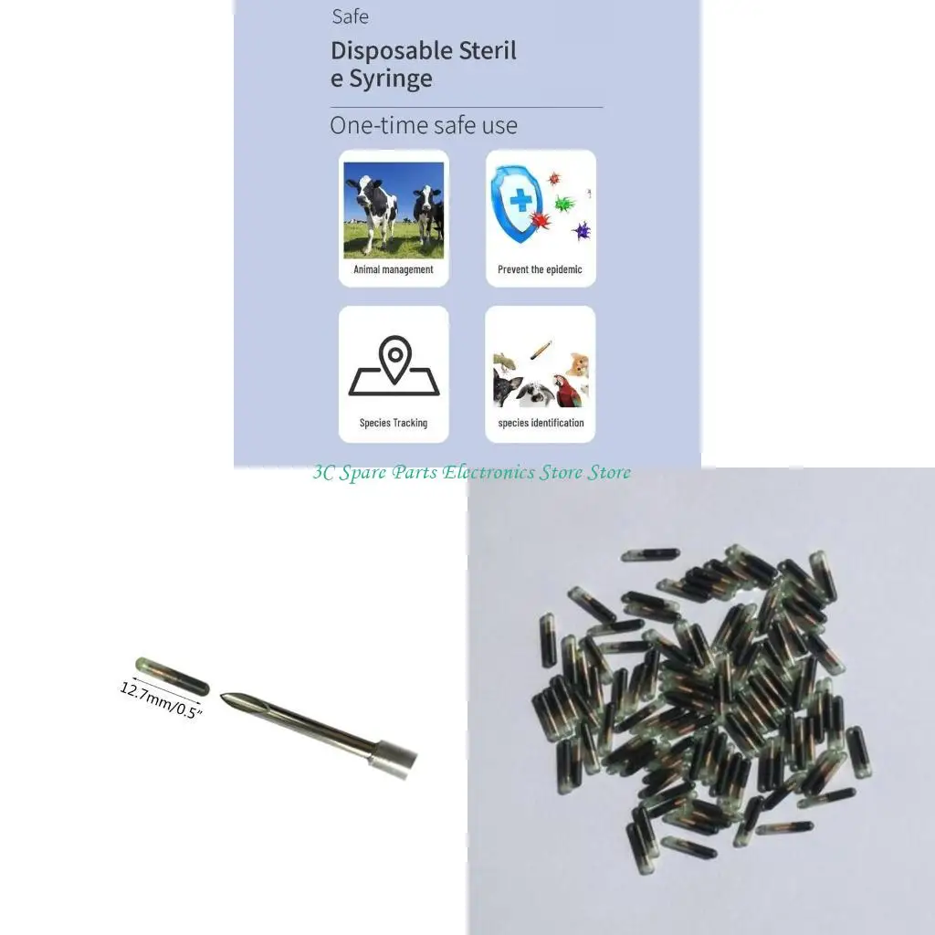 SZ Pet Microchip Tags Universal Standard 13.42mhz Ntag Transponder for Animal Identification Microchipped Tag RFID-