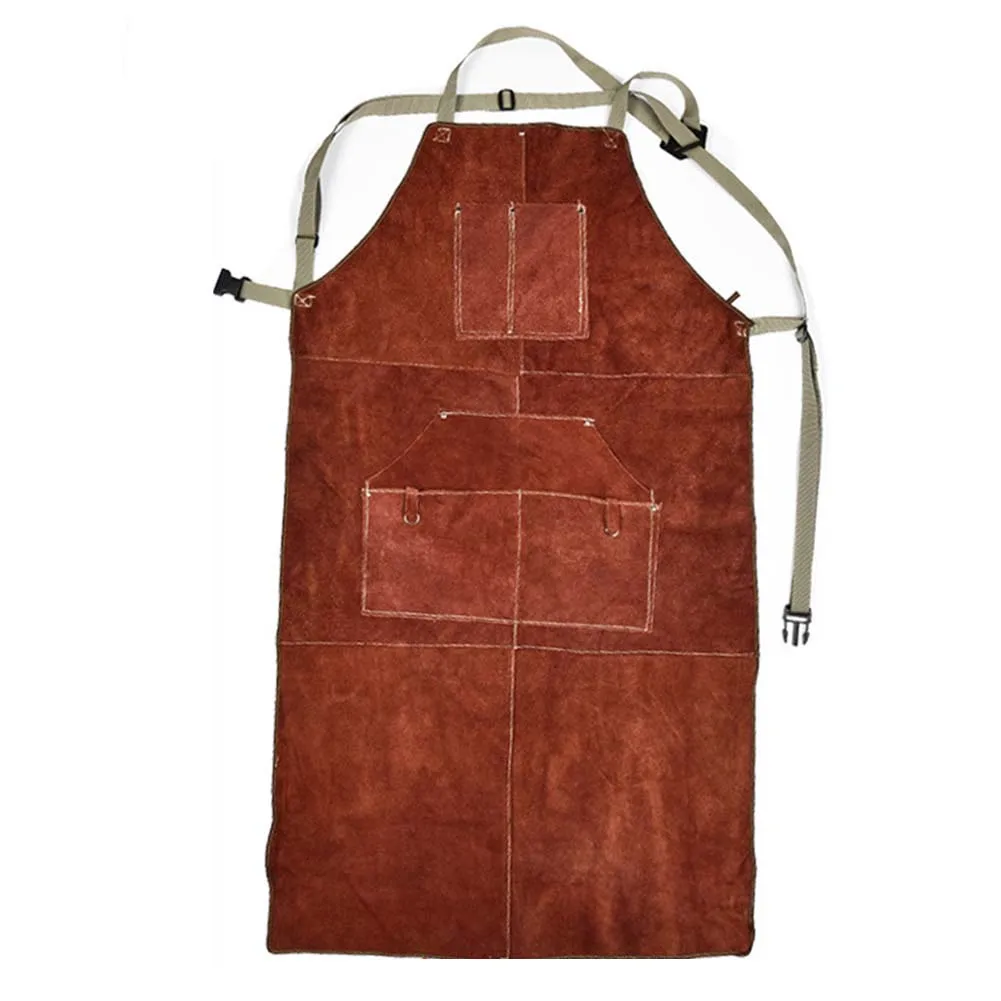 Cowhide Apron Heat And Flame Protection Cross-Back System For Comfort for maximum Protection From Sparks For Blacksmithing