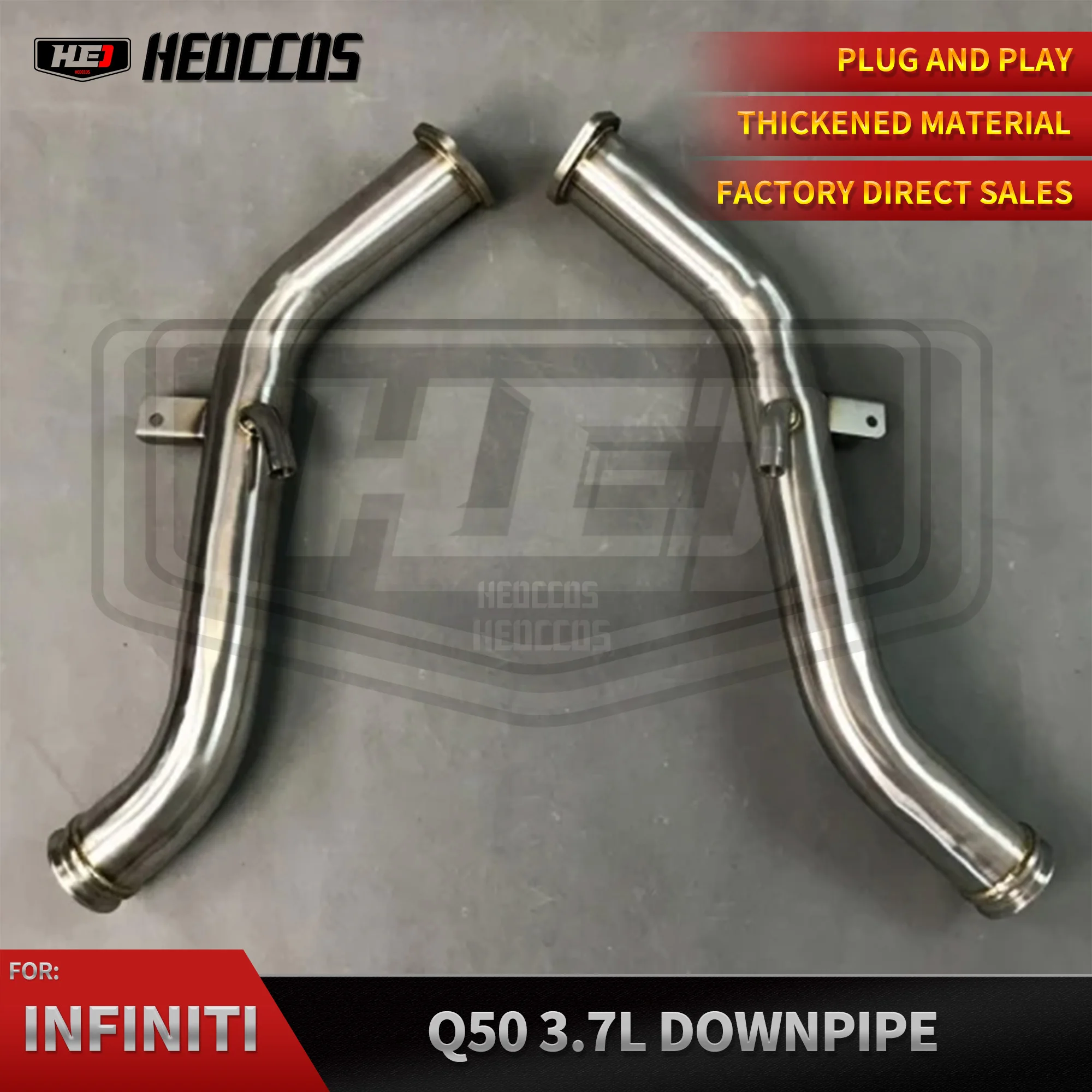 

HEO High Quality 304SS Catted Exhaust Downpipe For Infiniti Q50 Q60 V6 3.0L 2016-2019 Exhaust Pipe