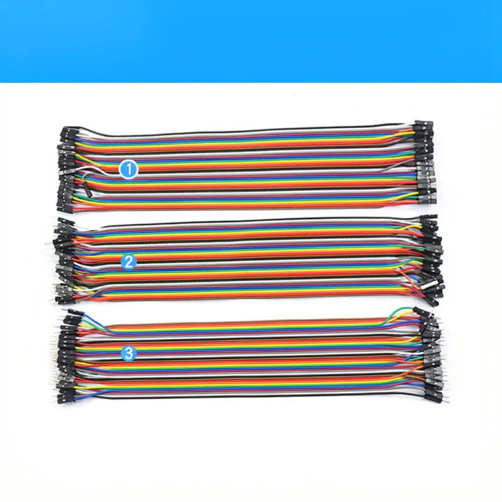 For For Risym Multicolor Dupont Wire 40P Ribbon Cable Connector Male To Male Female To Female Electronic Project Kit