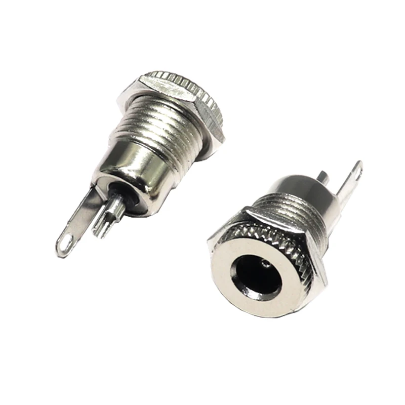 【5PCS】5.5x2.1mm 5.5x2.5mm DC Power Plug Male Female Jack Socket Nut Panel Mount DC Power Adapter Connector DC099 DC-099