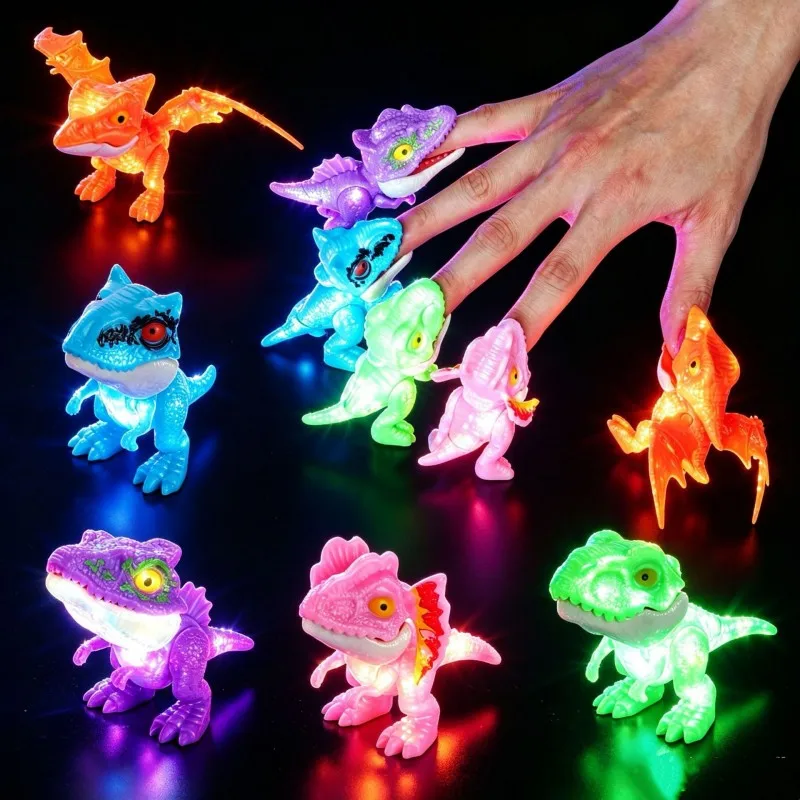 Luminous Biting Finger Dinosaur Joint Movable Tyrannosaurus Rex Simulated Dinosaur Creative Desktop Ornament Boy Toy
