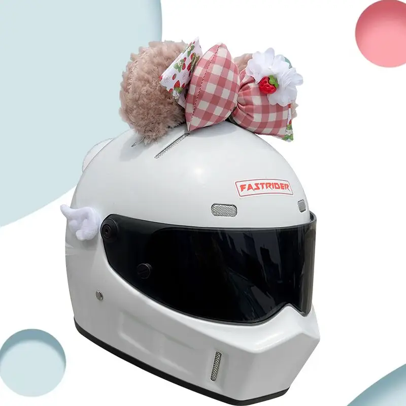 Motorcycle Helmet Plush Animal Ears Sticker Cute Electric Bike Bicycle Ski Helmet Decoration Universal Riding Accessories