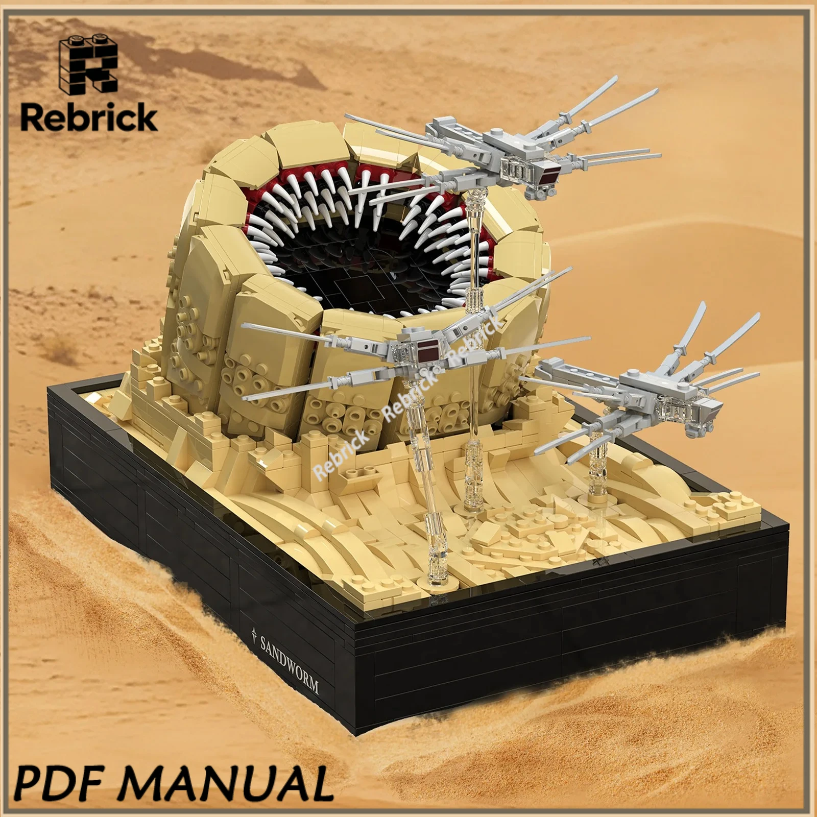 

1488pcs Sandworm Attack Building Blocks Giant Creature Model Desktop Decoration DIY Assembly Educational PuzzleToy Birthday Gift