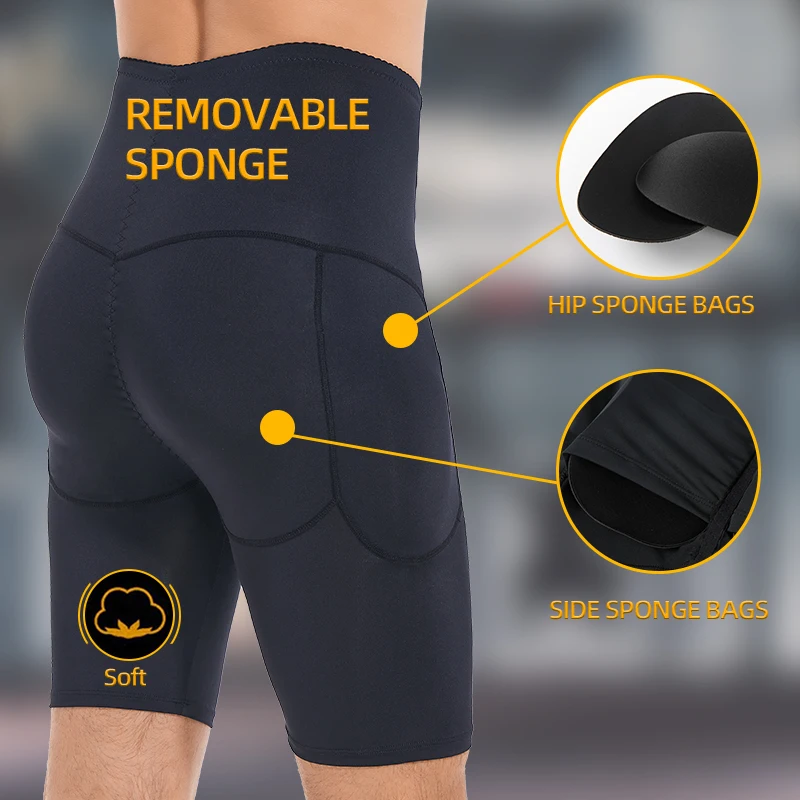 Body Shaper for Men with Tummy Control and Butt Lifter High-Waisted Boxer Briefs with Belly Slimming Shapers with Hips Lift Pads