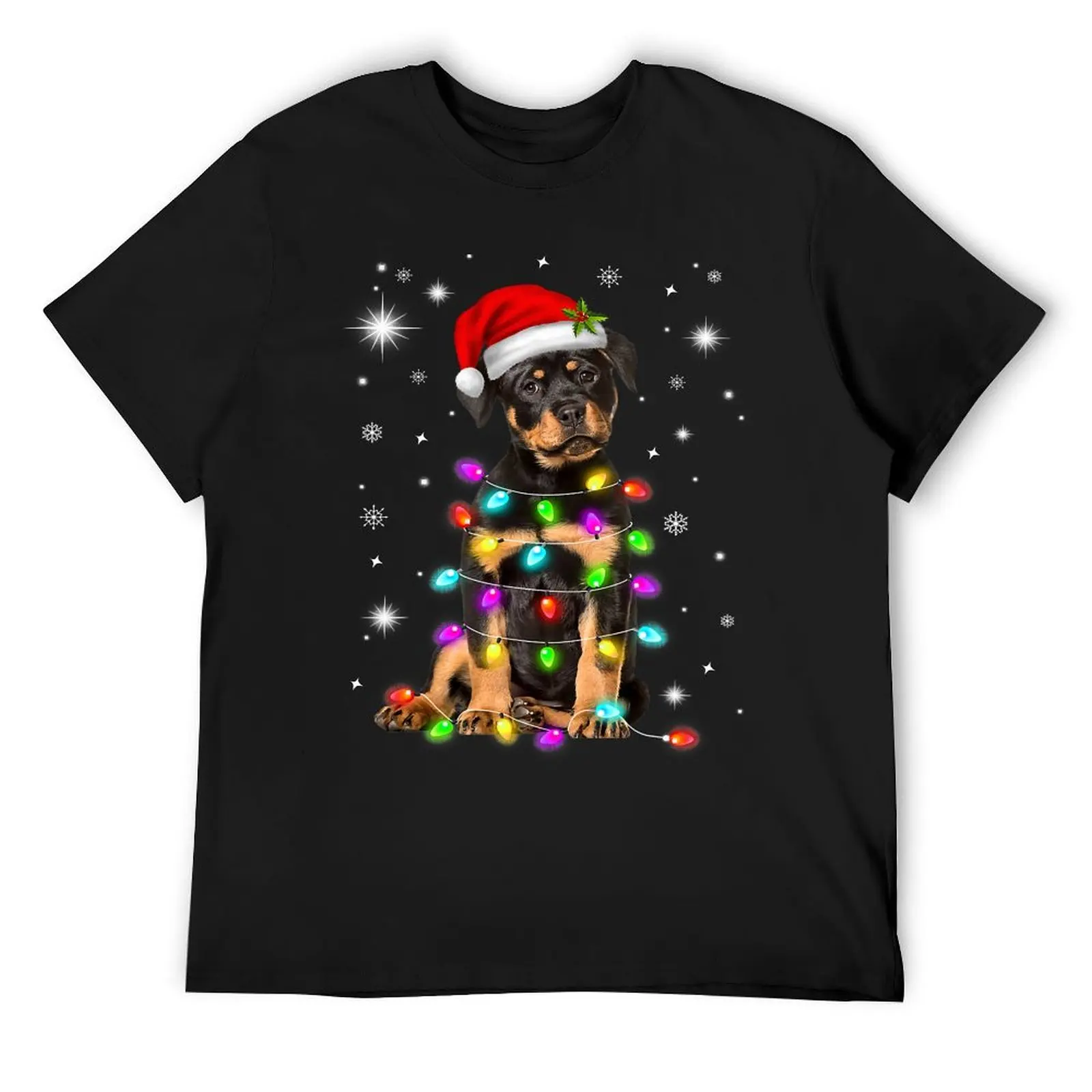 Christmas With Rottweiler Dog T-Shirt anime tshirt customs vintage anime shirt summer top oversized t shirts for men