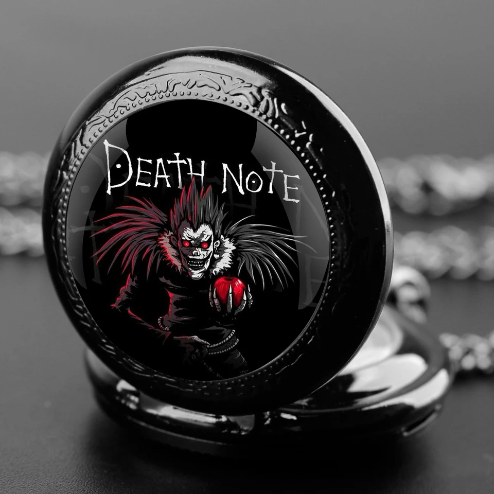 Anime Death Note Design Relógio de bolso de quartzo conjunto de