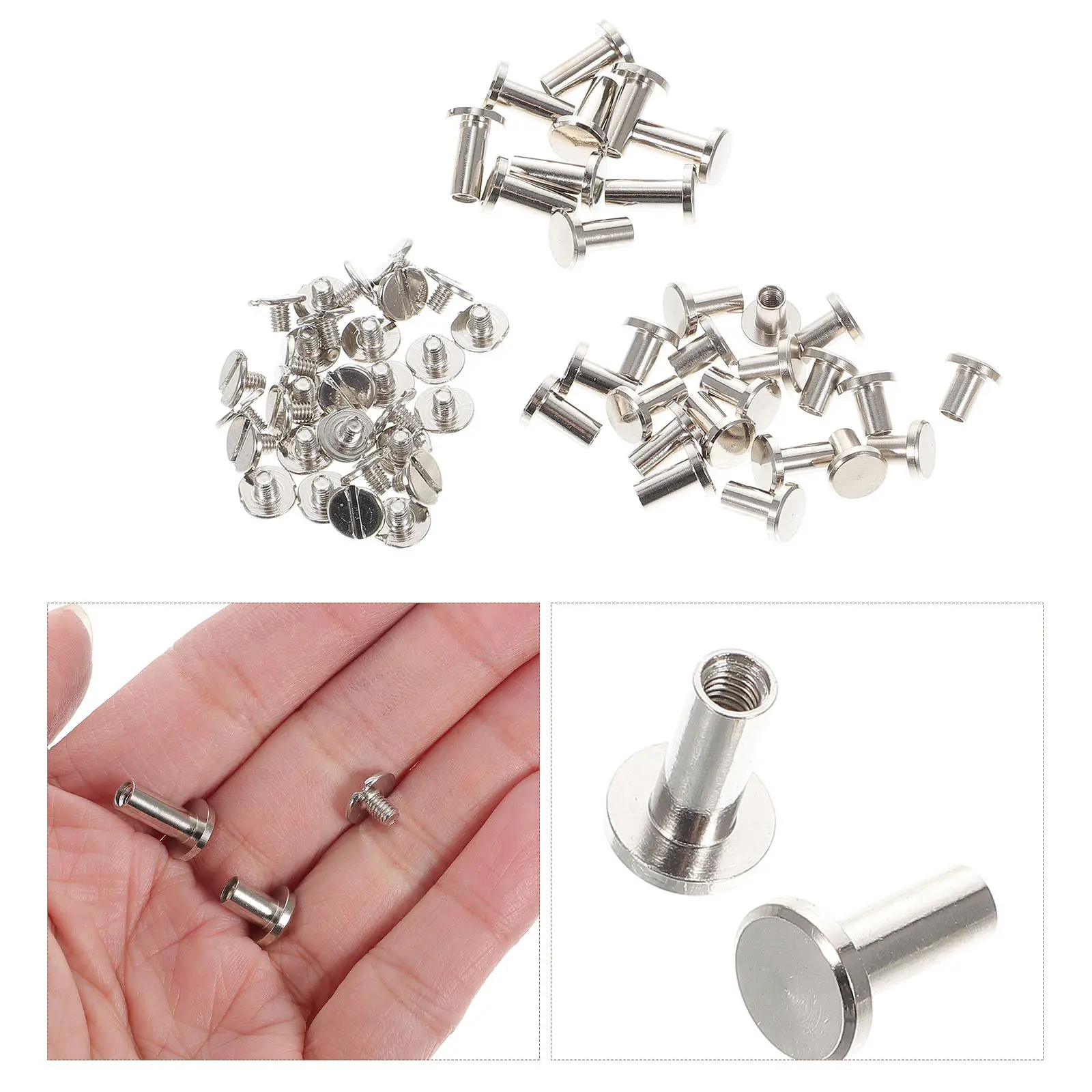 

30 комплектов профессиональных винтовых креплений для переплета, простые в установке, с прорезной головкой, из металлического сплава, для рукоделия