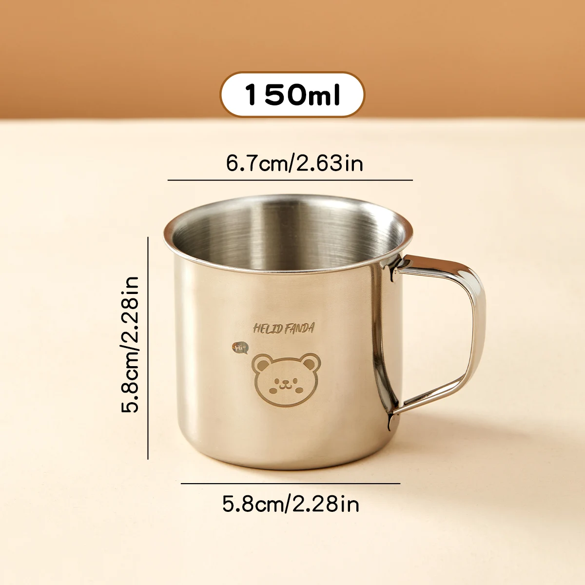 WORTHBUY 304 Roestvrijstalen Drinkbeker Met Handvat Duurzame Tumbler Anti Brandwonden Mini Leuke Waterbeker Voor Kinderen Drinkware 