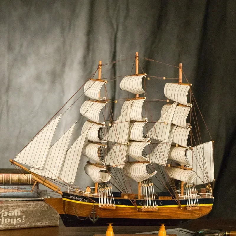 [ Assembled ] 60cm Large 3D Wooden Sailboat Model Craft Toys Sailing Boat Ship model collect home decor New Hose Gift to friend