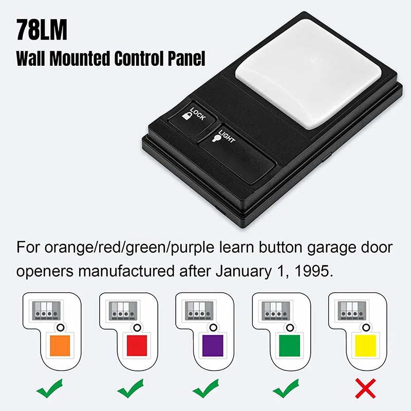 For 78LM 79LM 81LM 371LM 971LM 41A5273-1 Multifunctional Control Panel Garage Door Opener Remote Control 315MHz 390MHz