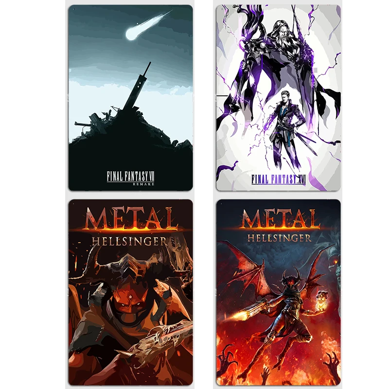 Metal Hellsinger and Final Fantasy XVI Poster Metal Sign Custom Bar Room Decoration Bedroom Indoor Decor Home Wall Decor Posters