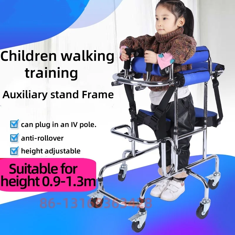 Adjustable Height Rolling Upright Walker with Seat and Brakes Walking Aid for Disabled Hemiplegia Stroke Patient