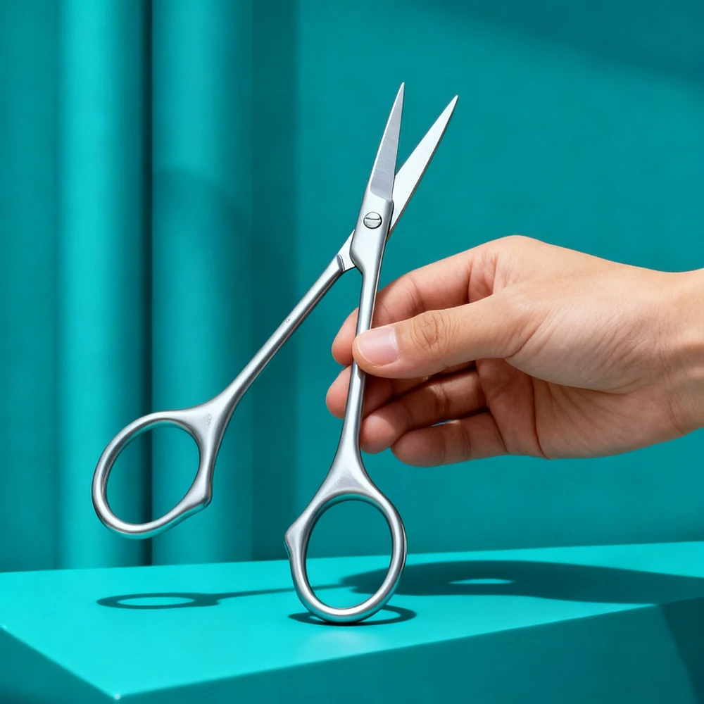 Stainless steel Russian-style Dead Light Beige Scissors Super Sharp elbow Sharp Blade Edge Nail Trimming Tool Beauty Tool