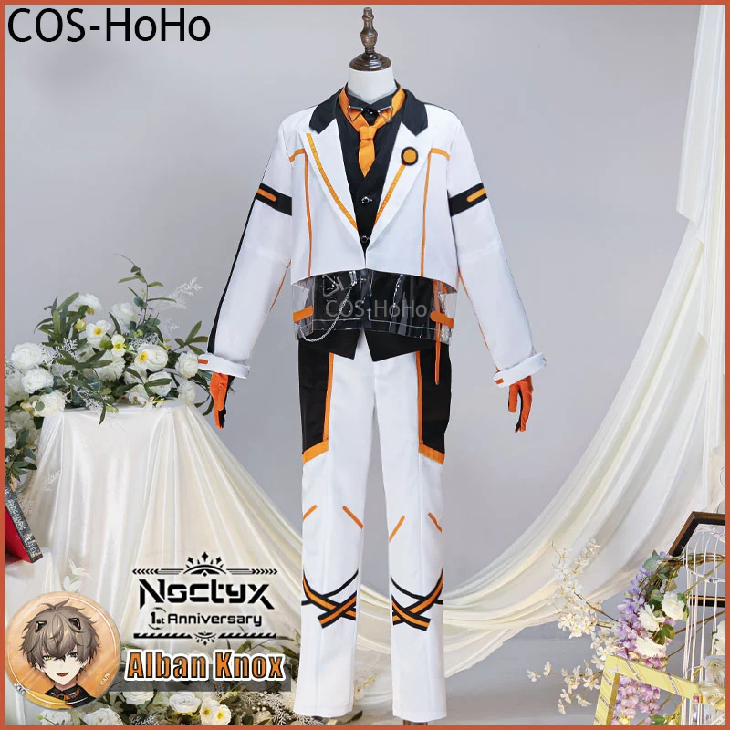 COS-HoHo Vtuber Youtuber Nijisanji Noctyx Alban Knox 1st Anniversary Game Suit Handsome Cosplay Costume  Halloween Party Outfit