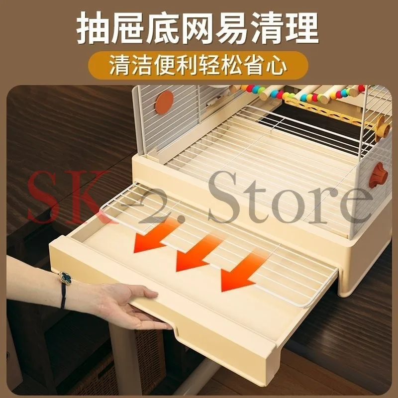 Bird cage luxury villa domestic parrot, new splash-proof bird cage