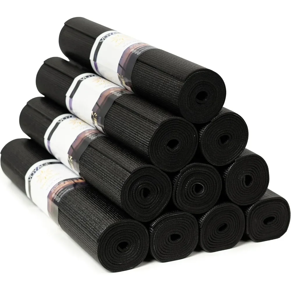 

Voyage Yoga Mat, 10 Pack, 72" x 24" Professional Studio and Gym Bulk Yoga Mats, 5mm Thick, Durable, Anti-Tear, Non Slip Fitness