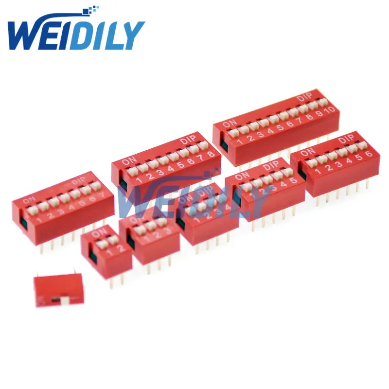 35 pces dip switch kit na caixa 1 2 3 4 5 6 8 way 2.54mm interruptor de alternância vermelho snap switches kit misto cada 5 pces conjunto combinação