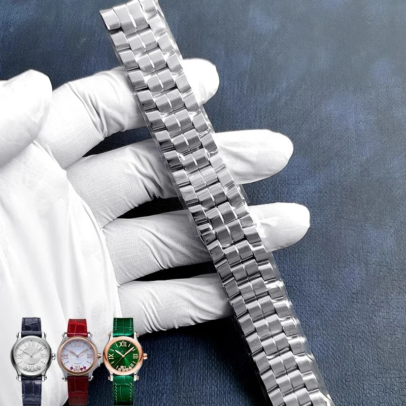 Metal Bracelet for Chopin HappySport Happy Diamond Steel Strap Watch Strap Women Stainless Steel Bracelet 15mm 18mm Watch Chain