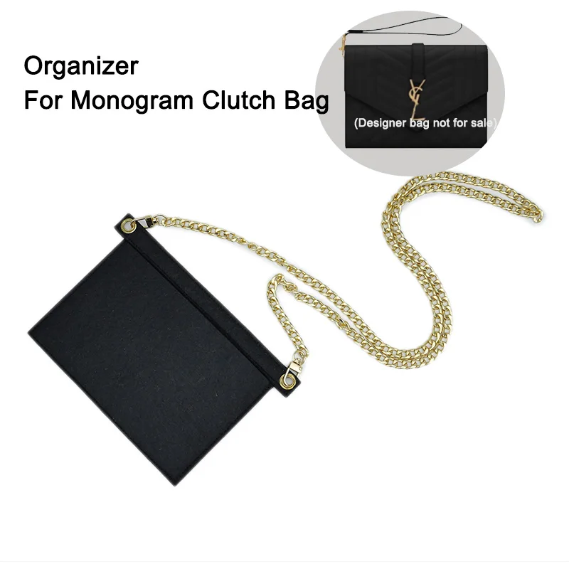 Custom Conversion Kit Fit For Y S L Monogram ENVELOPE Clutch FLAP POUCH Insert Organizer with 120CM Chain Crossbody Inner Liner