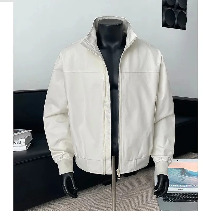 

American Style Retro Workwear Stand Collar Clean Fit Flight Jacket Men's Baseball Uniform Outerwear Casual Loose Fit Jacket
