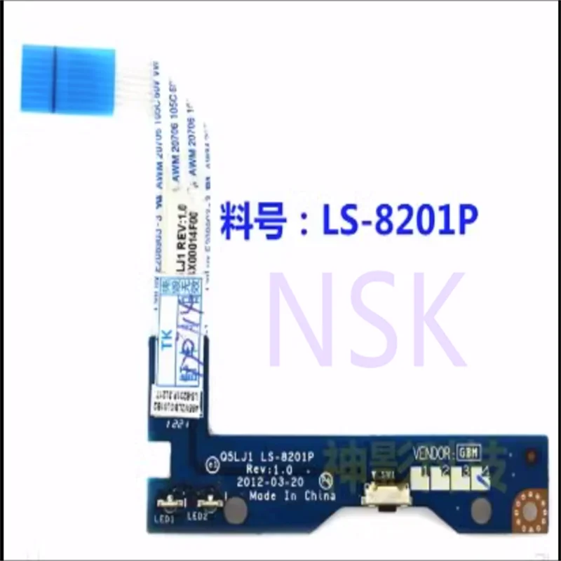 With Cable LS-8201P Original For ACER Aspire M5 M5-581T Power Button Board Switch Board 100% Test  OK On Stock