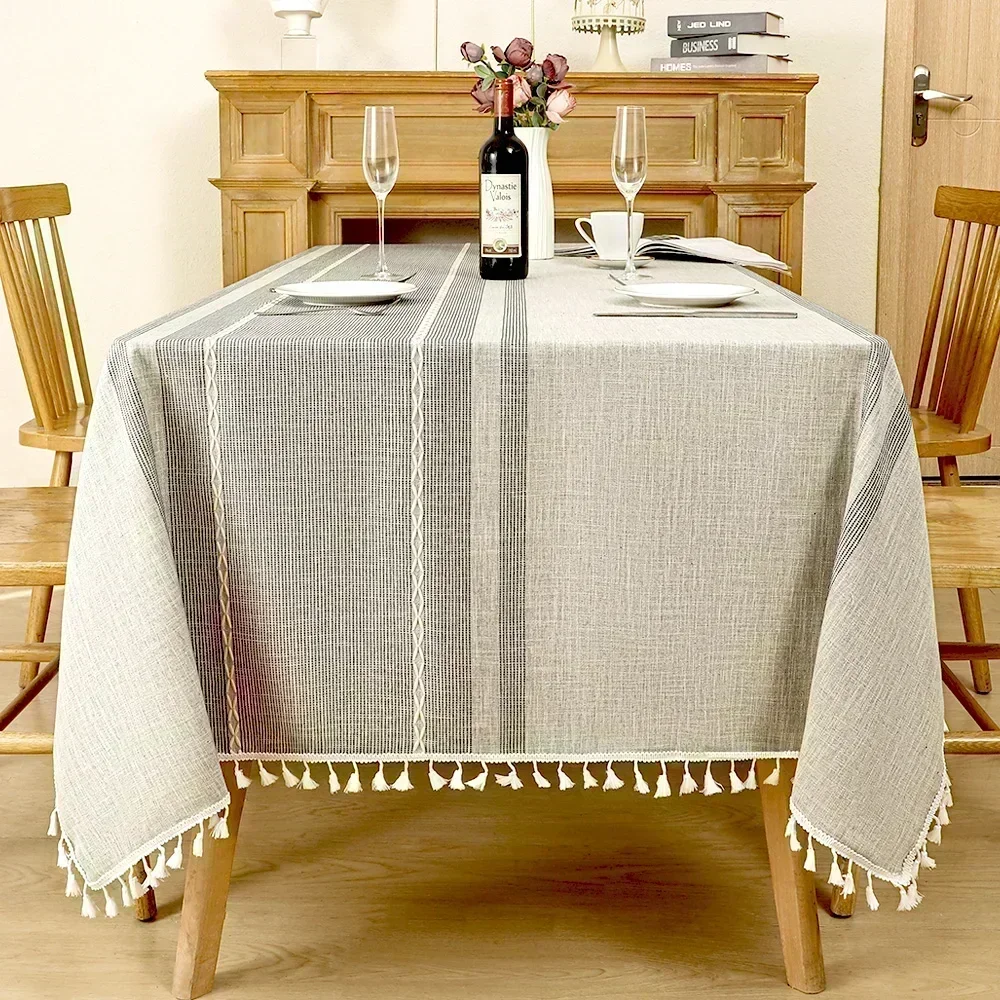 

Nordic Tassel Cloth Tabl Embroidered Leaf American Tablecloths For Events Rectangular Jacquard Coffee Table Cover