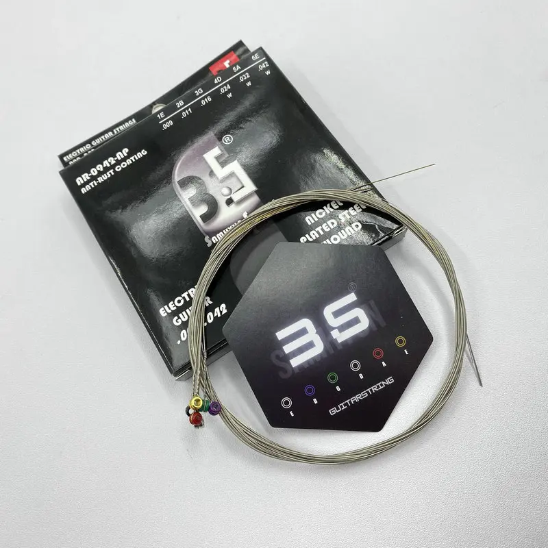 6-String Electric Guitar Strings 09-42 Gauge | US Carbon Steel | Colored Ball Ends