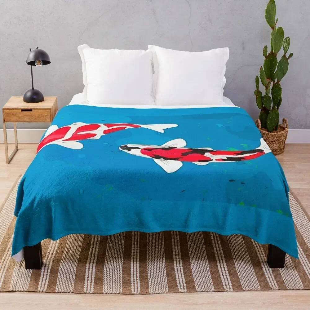 

Koi Carp Throw Blanket Men's Soft Warm Throw Blanket for Couch
