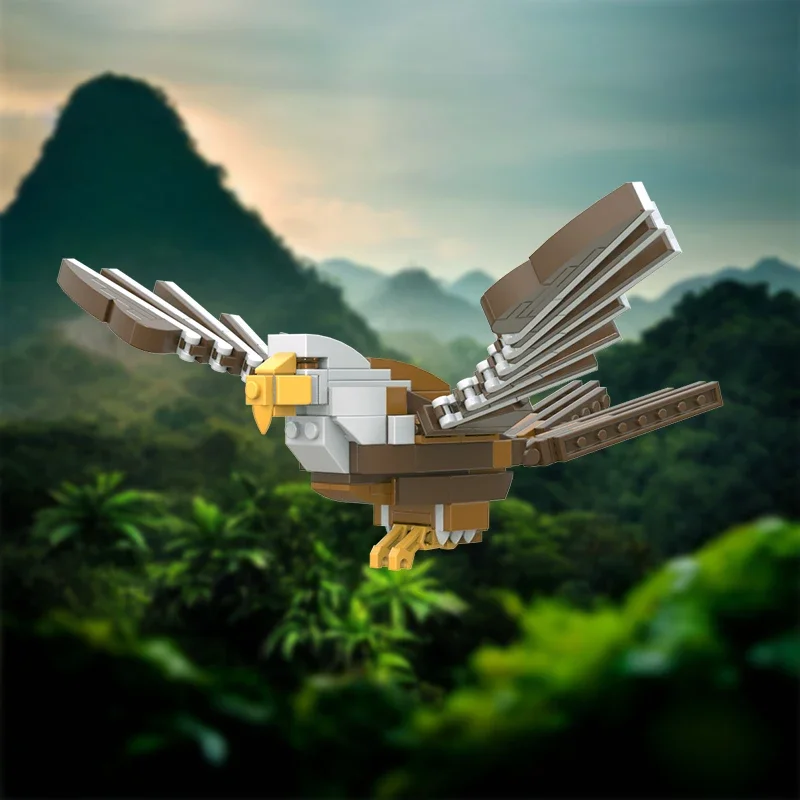 MOC Animal Bird Bald Eagle Creative Building Blocks Assembly Model MOC-158497 Iconic Bricks Toy Birthday Gift