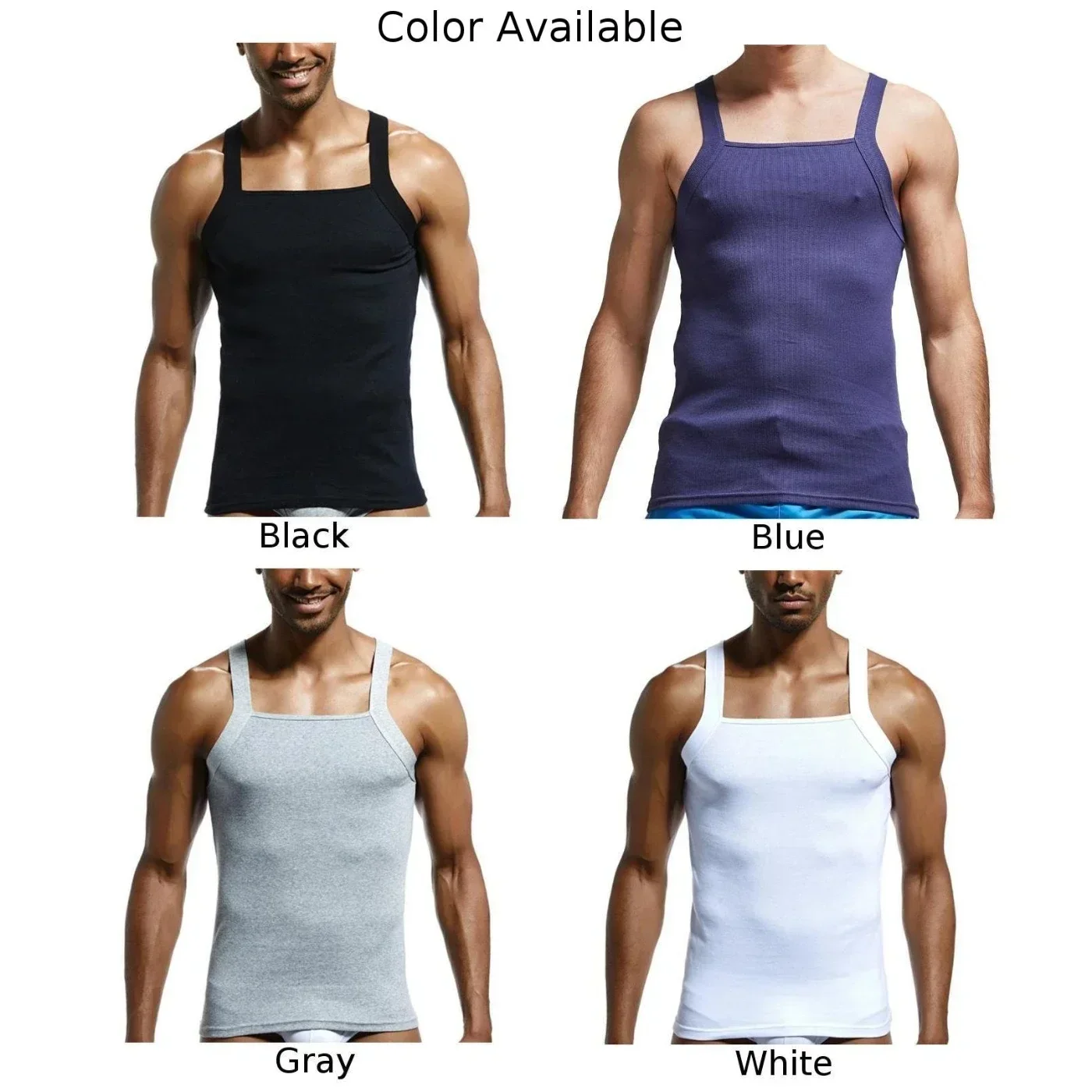 Mens Tank Tops Athletic Men\'s Plain Heavy Weigh Sleeveless Square Cut Sports Tank Tops Muscle T Shirts for Gym