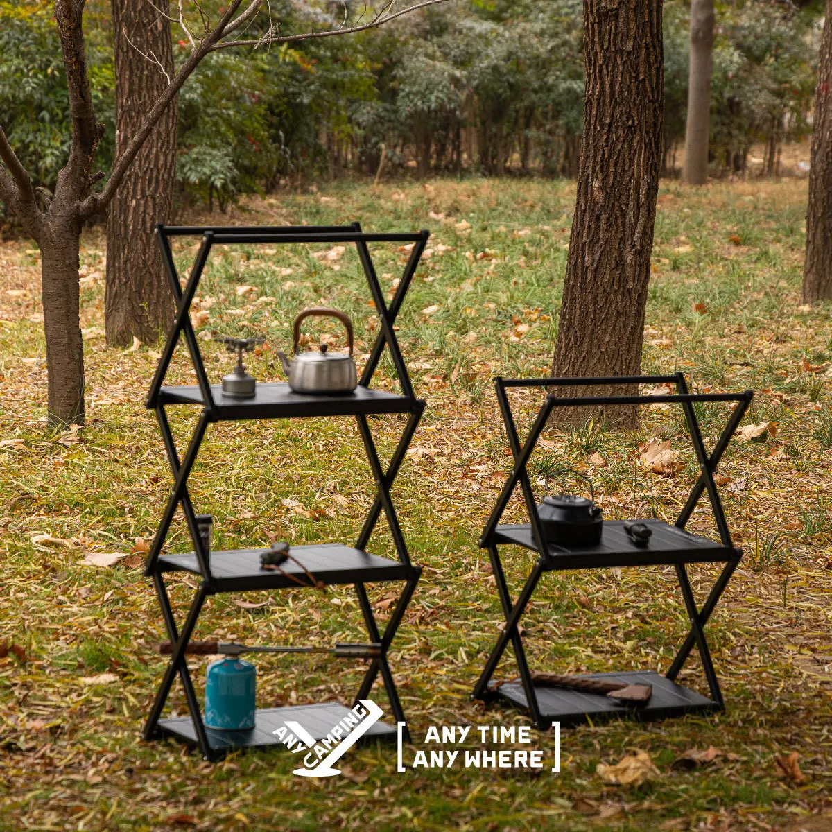 HYS camping three-layer magic cube folding table - ultralight aluminum alloy outdoor camping table