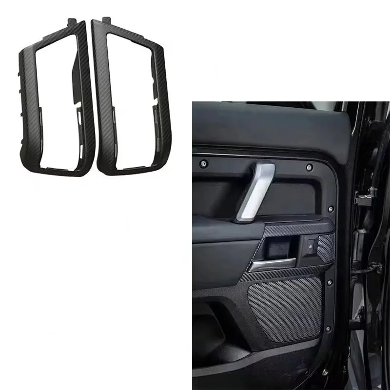 Dry Carbon Door Inner Handle Cover for Land Rover Defender 110 Door Handle Frame Decor Trim Interior Accessories