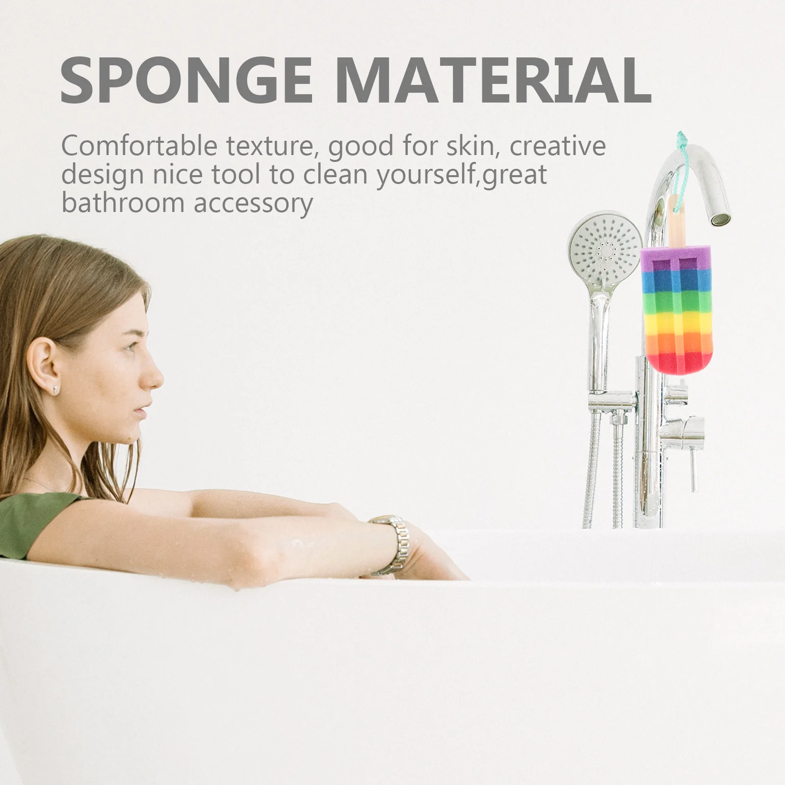 

6pcs Ice Cream Shaped Bath Sponge Scrubber Exfoliating Body Washer Shower Pouf Smooth Skin Cleaning Tool Portable Travel