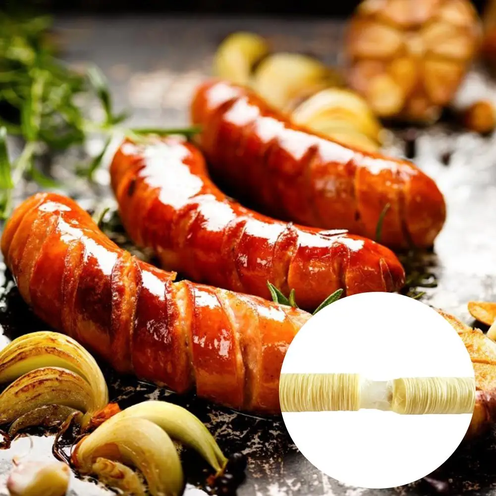 14mX26mm DIY Sausage Casing Roast Easy To Peel Dried Sausage Packing Casing Sausage Collagen Casings Kitchen Cooking Tools