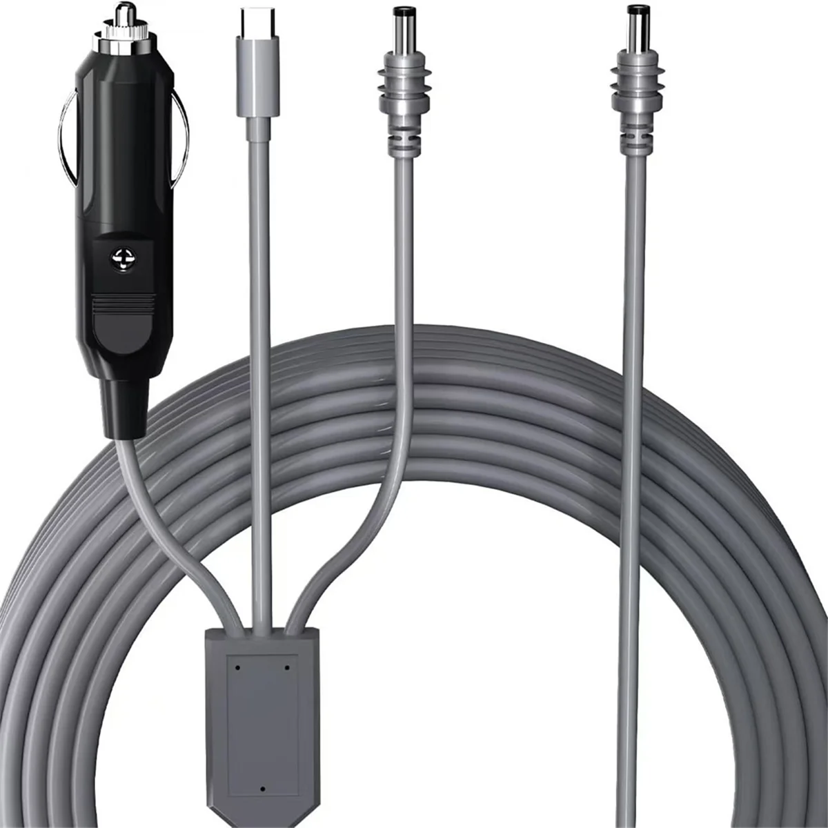 Горячий кабель питания постоянного тока 3 в 1, 10 футов USB C, вилка прикуривателя 12-24 В и штекерный кабель питания постоянного тока для мини-кабеля
