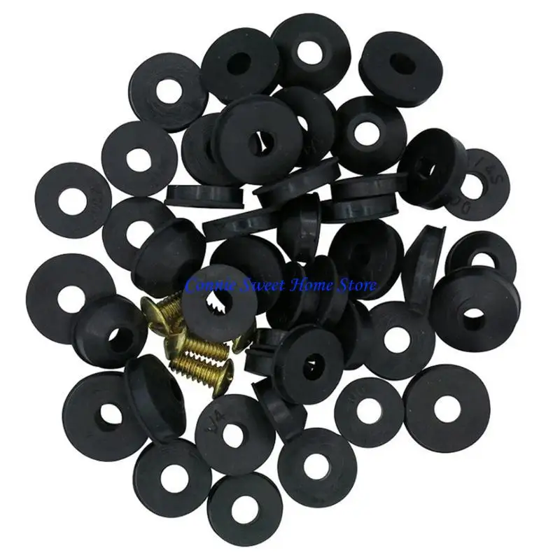 LXAF Multiple Size Faucet Washers 58Pcs Rubber Leak Proof Gaskets with Screws
