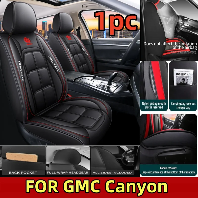 

Чехлы на автомобильные сиденья GMC Canyon, передние одноместные полностью покрытые чехлы на сиденья из искусственной кожи, водонепроницаемые и износостойкие