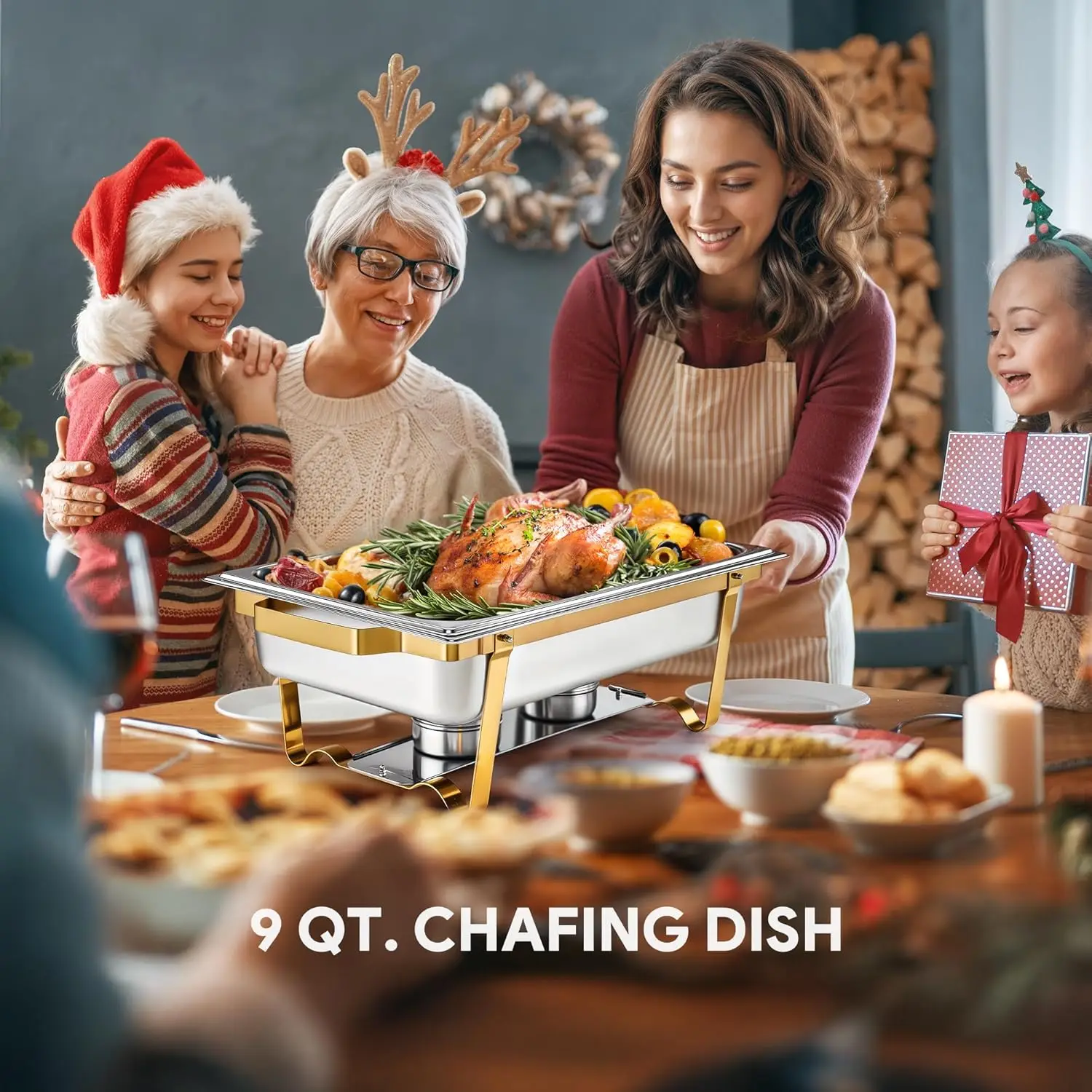 

Натиральная тарелка для шведского стола, 9-каратный набор для подогрева шведского стола с полноразмерной формой для еды и складной рамой, пищевой класс — новая популярность