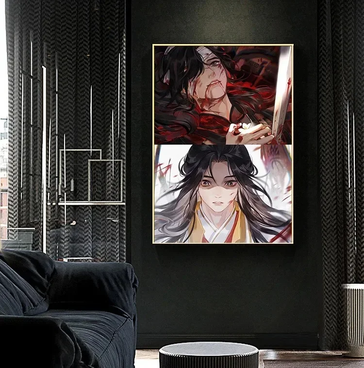 BL Anime Tian Guan Ci Fu Heaven Official's Blessing Hua Cheng Xie Lian Poster Wall Art Pictures Canvas Painting Room Home Decor