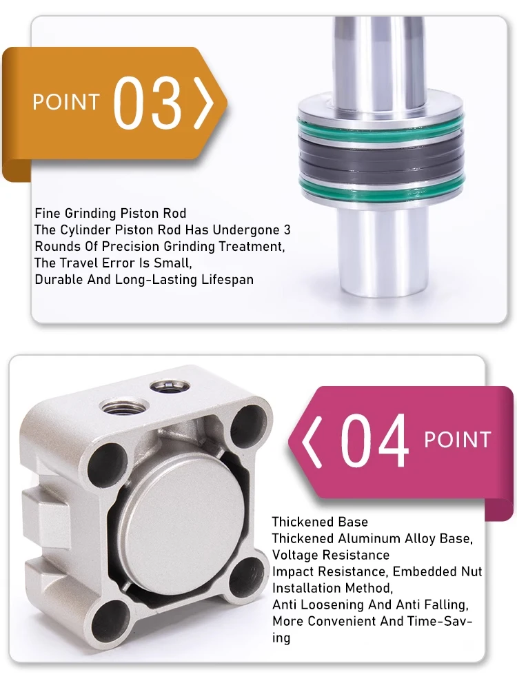 AirTAC Original SE32/40/50/63 Standard Pneumatikzylinder 50/75/100/125/150/200/250/300/400/500/600/800/1000mm Hublänge – Detail 7
