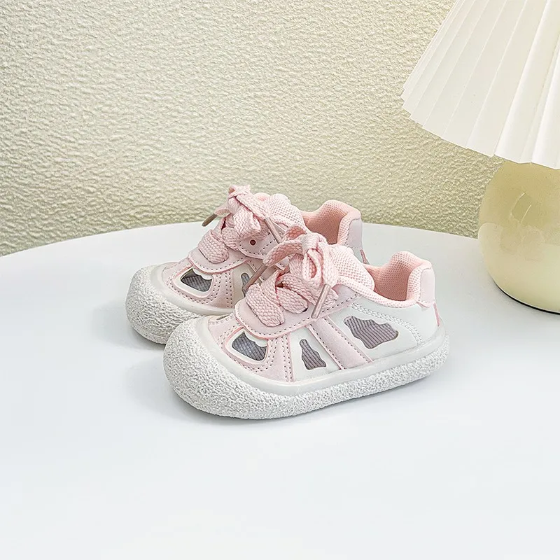Baby Sandals Summer Infant Beach Shoes Baby Girl Half Sandals Newborn First Walkers Soft PU Leather Cut-outs Sandals For Baby