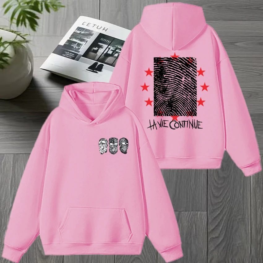 Hot Sale  2026 Double Sided printed Sweatshirt Men women vintage hip hop Hoodie Unisex Fleece pullover