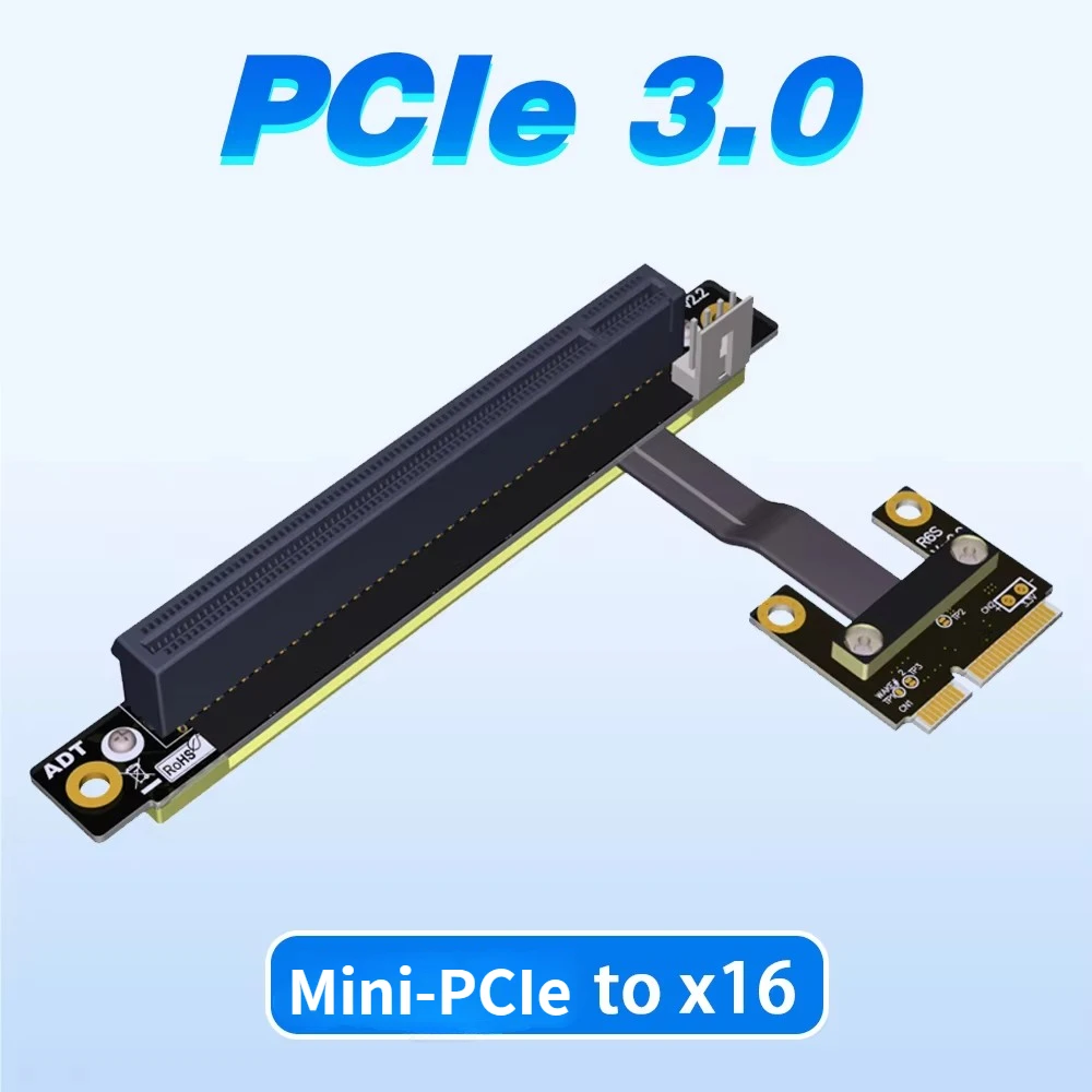 

Mini PCI-e to PCI-E X16 Riser Cable Vertical Mount for Mini PCI Express Adapter Card PCI-E 16x Graphics Card Exterder mPCIe Gen3