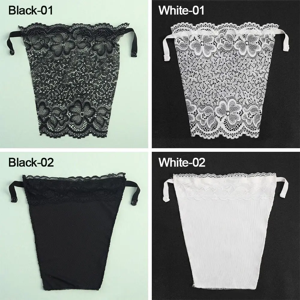 Women Lace Insert Wrapped Chest Overlay Invisible Panel Mock Camisole Anti-Exposure Summer Clip On Bra