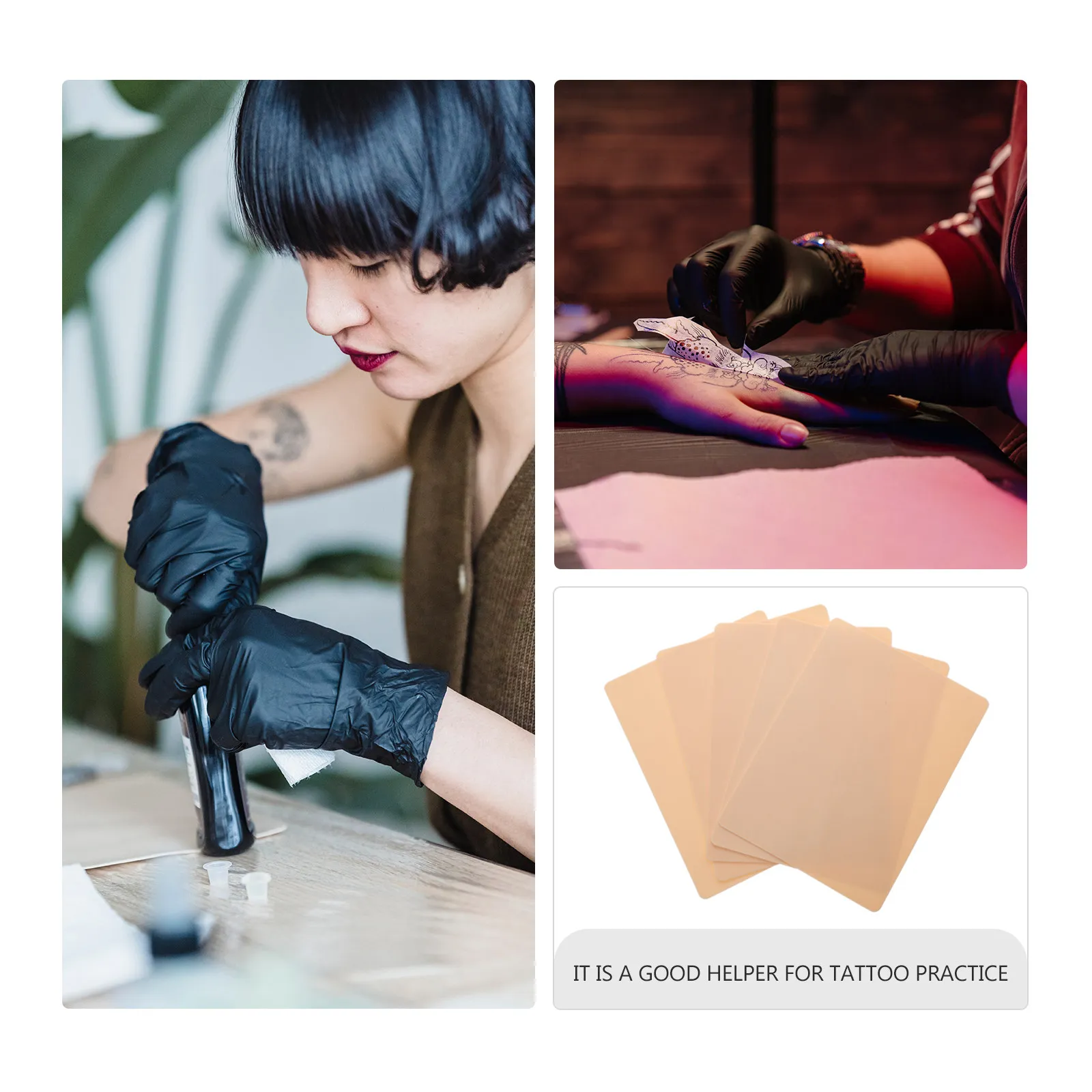 

5Pcs Silicone Tattoo Practice Skin for Beginners Microblading Training Realistic Feel Bendable Ductile Beauty Salon Supplies