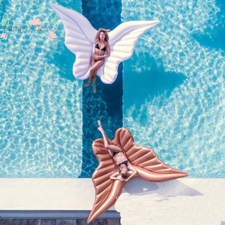 Inflatable butterfly float wing swim ring floating bed extra-large water bed Angel Wing mount view 3